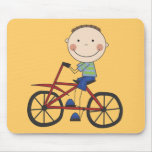 Boy on Bicycle Tshirts and Gifts mousepads