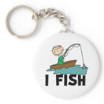 Boy on Boat I Fish keychains