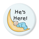 Boy on Moon He's Here magnets
