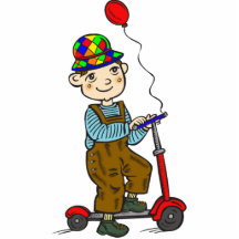 Boy on Scooter with Balloon 2 Photo Cut Out