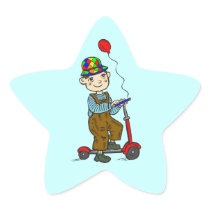 Boy on Scooter with Balloon 2