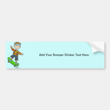 Boy On Skateboard Bumper Sticker