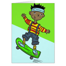 Boy On Skateboard Card