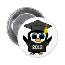 Boy Penguin Black & White 2012 Grad Pin