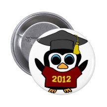 Boy Penguin Maroon & Gold 2012 Grad Buttons