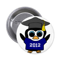 Boy Penguin Navy & White 2012 Grad Pinback Buttons