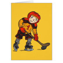 Boy Playing Hockey Greeting Cards