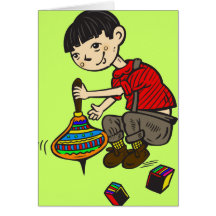 Boy Playing With Toys 2 Card