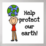 Boy Protect Our Earth T-shirts and Gifts posters