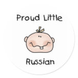 Boy Proud Little Russian Round Sticker