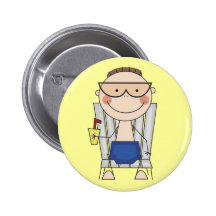 Boy Relaxing at Beach T-shirts and Gifts Pins
