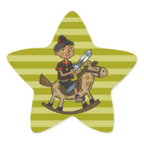 Boy Riding Rocking Horse Stickers