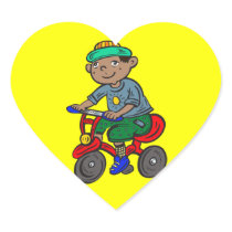 Boy Riding Tricycle Stickers