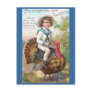Boy Riding Turkey Vintage Thanksgiving Post Cards