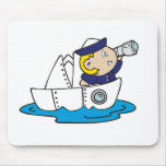 Boy Sailor in Boat Mouse Pads