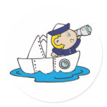 Boy Sailor in Boat Sticker