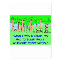 BOY SCOUTS BLAZE TRAIL STICKY NOTES POSTCARD