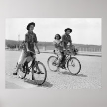 Boy Scouts on Bicycles, 1937 Poster