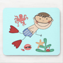 Boy Swimming T-shirts and Gifts Mouse Mat