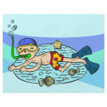 Boy Swimming With Fish Custom Flyer
