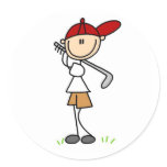 Boy Swinging His Golf Club Sticker