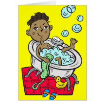 Boy Taking Bath Cards