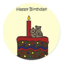 boy twin bears on cake sticker