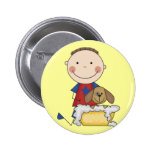 Boy Washing Dog Tshirts and Gifts Button