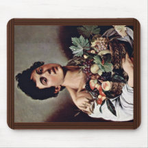 Boy With A Basket Of Fruit By Michelangelo Merisi Mousepads
