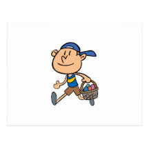 Boy With Easter Basket Postcards
