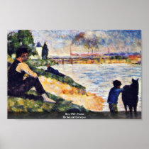 Boy With Horse By Seurat Georges Print