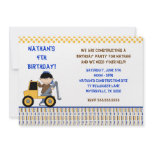 Boy with Towtruck Birthday Party Invitation