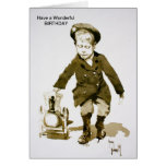 Boy withToy Train Wonderful Birthday Card