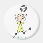 Boy Yellow Soccer Player Magnet