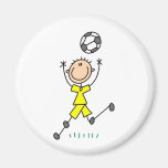 Boy Yellow Soccer Uniform Fridge Magnets