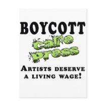 Boycott Cafepress postcards