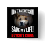 Boycott China buttons