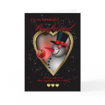 Boyfriend Christmas Card - Snowman In Heart