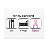 Boyfriend Eat Sleep Hope - Breast Cancer postcards