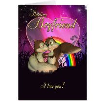 Boyfriend Valentine's Day Card With Cute Love Squi