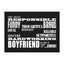 Boyfriends Best & Greatest Boyfriend : Qualities Stretched Canvas Print