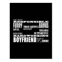 Boyfriends Best & Greatest Boyfriend : Qualities Post Card