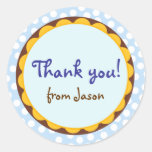 Boyish Polka Dots Thank You Stickers stickers