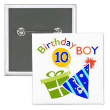 Boys 10th Birthday Pins