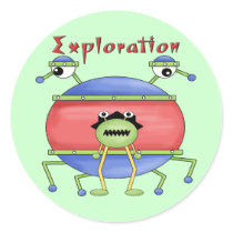 Boys Alien T Shirts and Boys Gifts Round Sticker