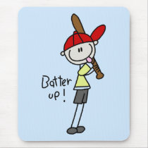 Boys Baseball Batter Up Tshirts and Gifts Mouse Mat