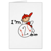 Boy's Baseball I'm 2 Tshirts and Gifts Greeting Card