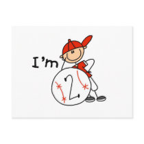 Boy's Baseball I'm 2 Tshirts and Gifts Postcard
