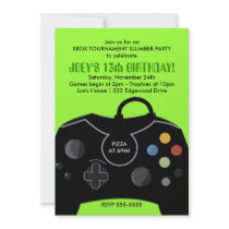 BOYS Birthday Video Game Station Party Invitation