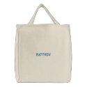 Boys Embroidered Name Canvas Tote Bag embroidered bags